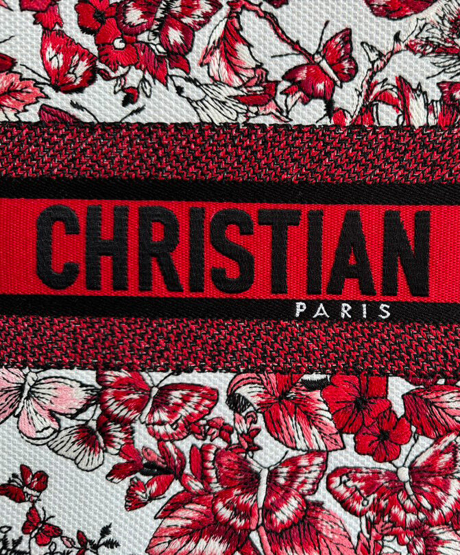Christian Dior Medium Dior Book Tote Red
